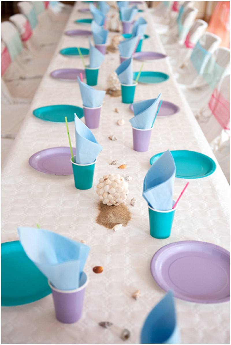 Mermaid themed party table 